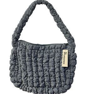 No Boundaries- Women’s Oversized Quilted Platinum Hobo Bag - NWT